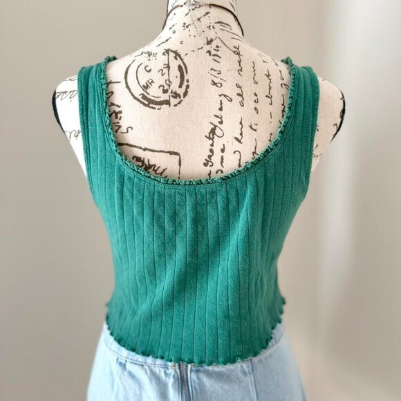 pointelle lace trim cotton cami - Picture 4 of 4